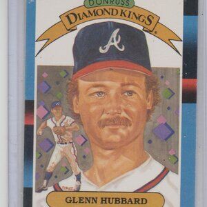 RARE & Vintage Glenn Hubbard 1987 Donruss Diamond Kings Collectible Card